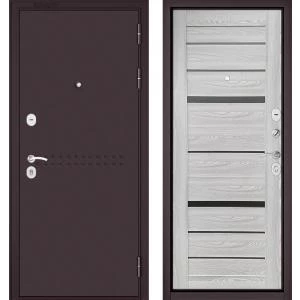 Купить Металлическая дверь в офис черная с вставками из стекла 2820